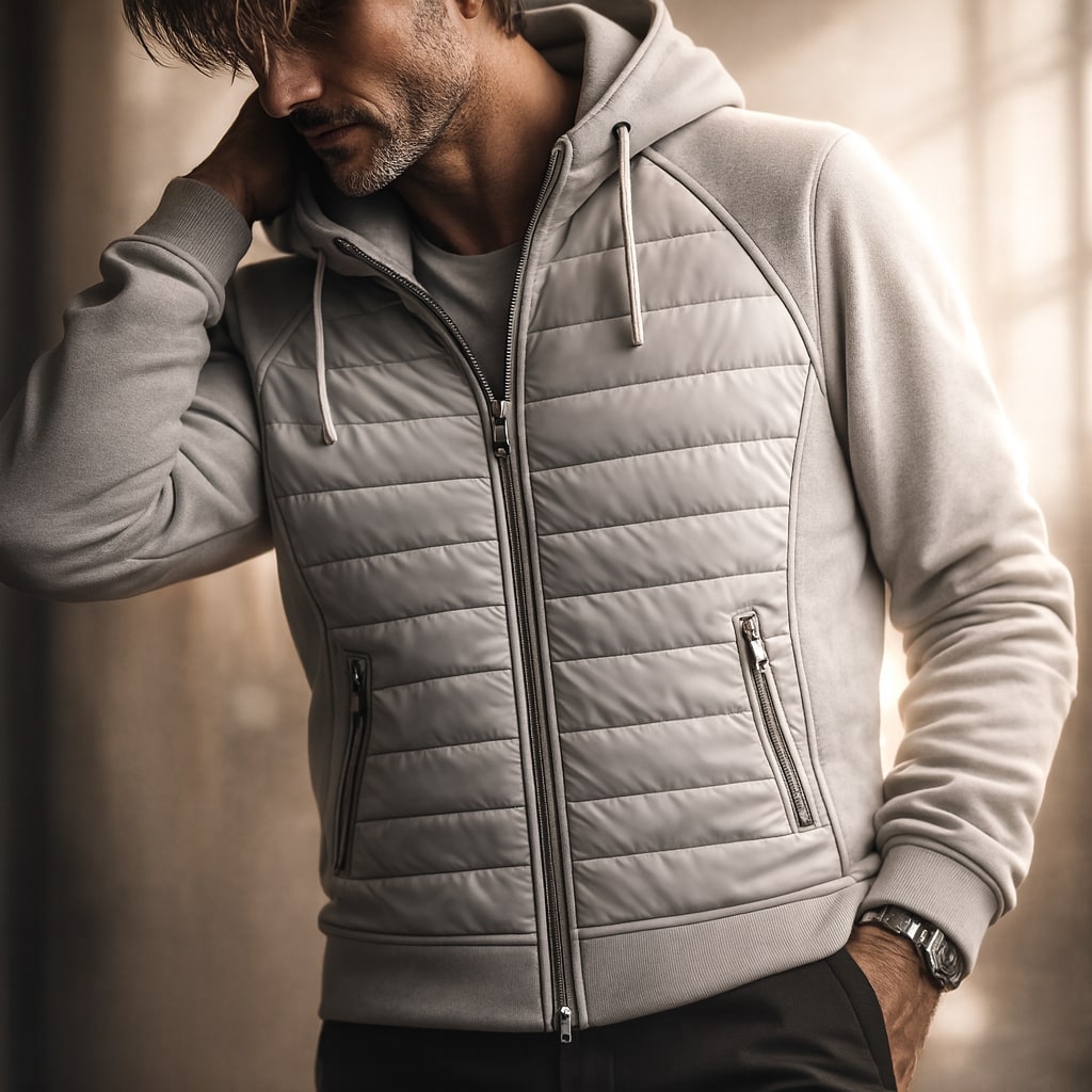 Matteo Quilted Zip Hoodie