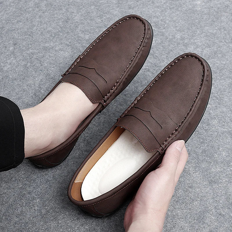 Corvane Faux Leather Loafers