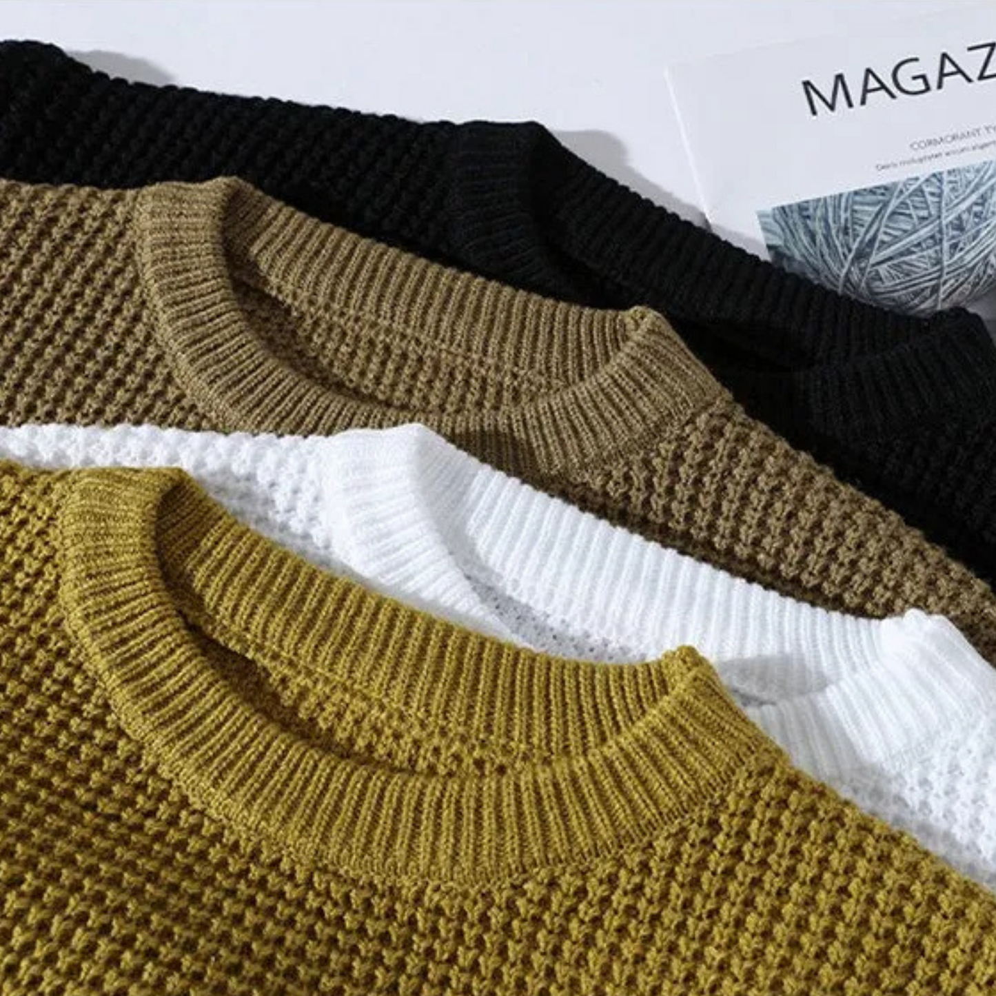 Hudson Waffle Crewneck Sweater