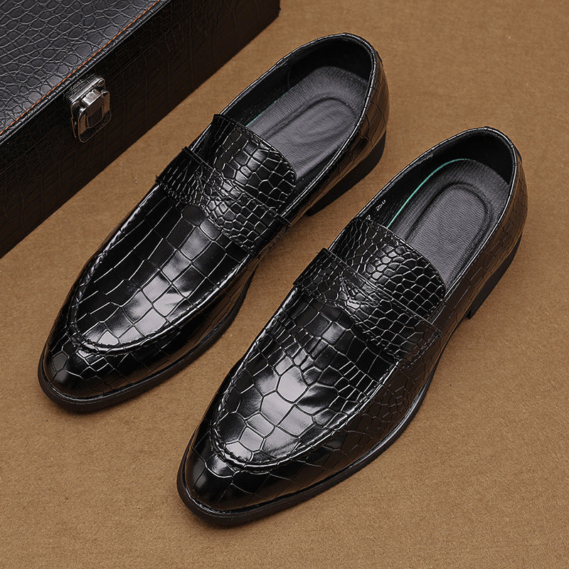 Savona Crocodile-Embossed Faux Leather Loafers