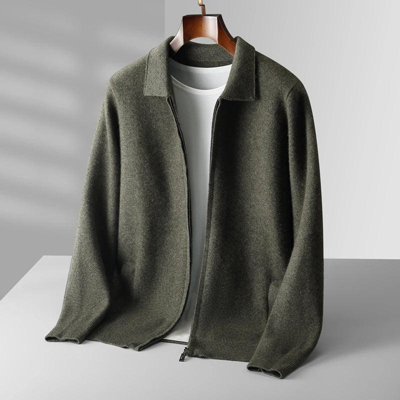Elvano Wool-Lapel Cardigan