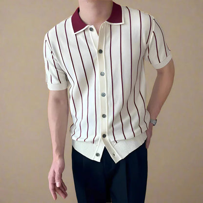 Matteo Striped Knit Polo
