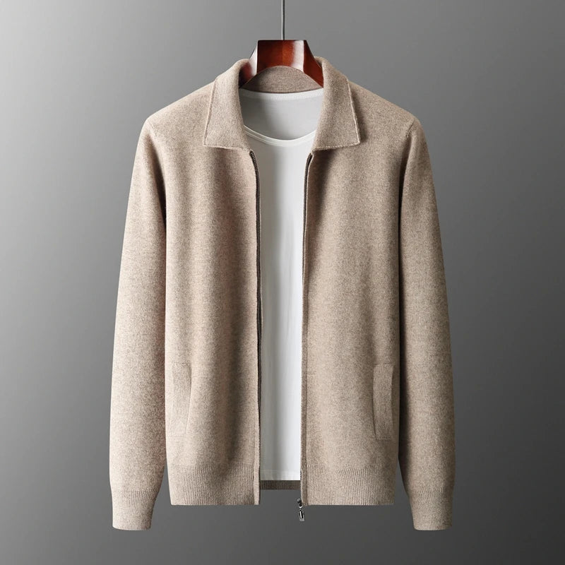 Elvano Wool-Lapel Cardigan