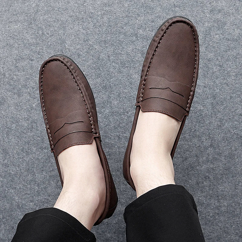 Corvane Faux Leather Loafers