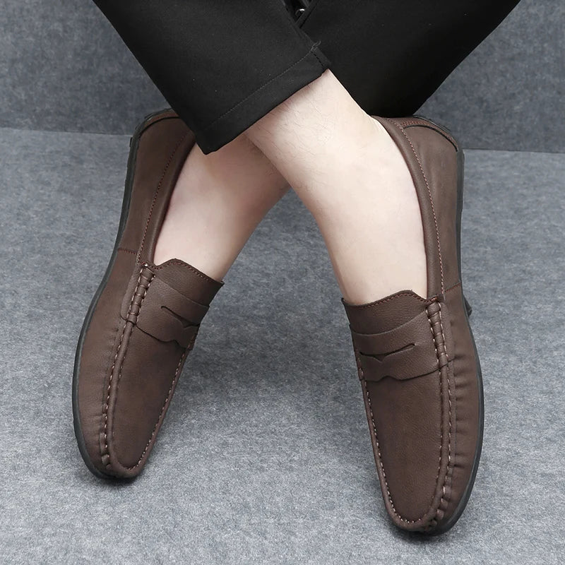 Corvane Faux Leather Loafers