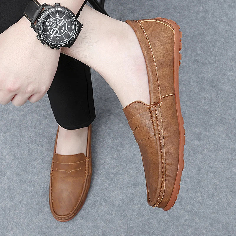 Corvane Faux Leather Loafers
