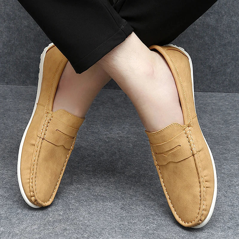 Corvane Faux Leather Loafers