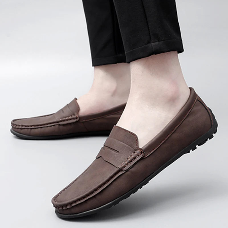 Corvane Faux Leather Loafers