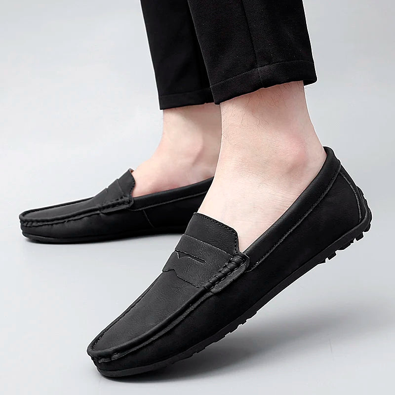 Corvane Faux Leather Loafers